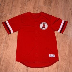 Los Angeles Angels Red Baseball Jersey Large